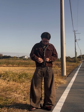 「アイテム（ローファー）」を使った、暇人さん（メンズ・165cm）の秋コーディネート