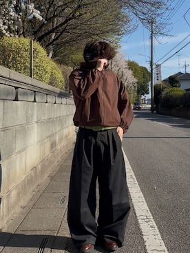 「アイテム（ナイロンジャケット）」を使った、暇人さん（メンズ・165cm）の春コーディネート