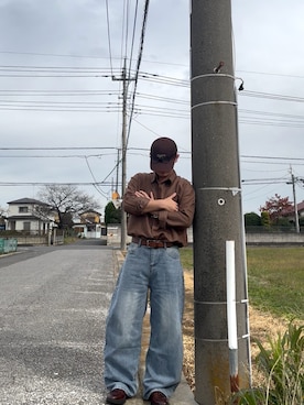 「アイテム（ローファー）」を使った、暇人さん（メンズ・165cm）の秋コーディネート