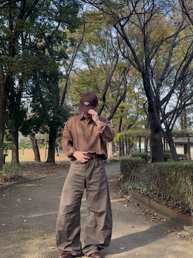 「GU（ジーユー）のアイテム（帽子）」を使った、暇人さん（メンズ・165cm）の秋コーディネート