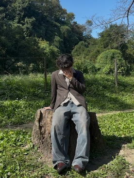 「アイテム（テーラードジャケット）」を使った、暇人さん（メンズ・165cm）の秋コーディネート