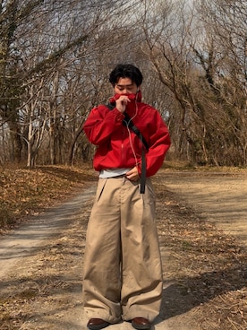 「YOLO（ヨーロ）のアイテム」を使った、暇人さん（メンズ・165cm）の冬コーディネート