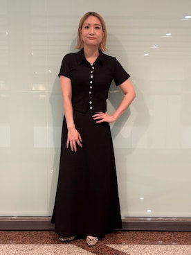 「アイテム（ポロシャツ）」を使った、MAAYAさん（レディース・154cm）の夏コーディネート