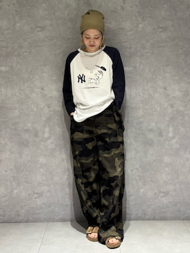 「Ungrid（アングリッド）の【MLB×PEANUTS】ラグランTee（Tシャツ/カットソー）」を使った、MAAYAさん（レディース・154cm）の夏コーディネート