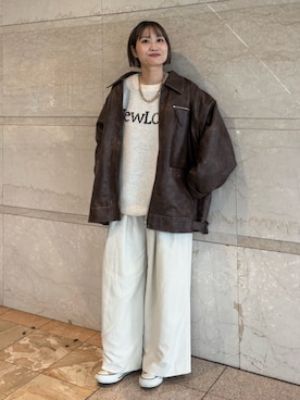 「Ungrid（アングリッド）のアイテム（ブルゾン）」を使った、MAAYAさん（レディース・154cm）の秋コーディネート