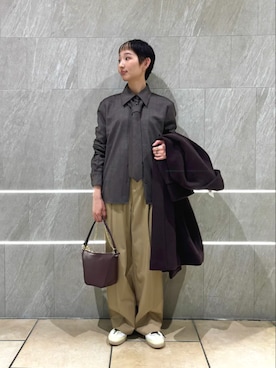 「AULENTTI（オウレンティ）のアイテム」を使った、浅野さん（レディース・158cm）の春コーディネート