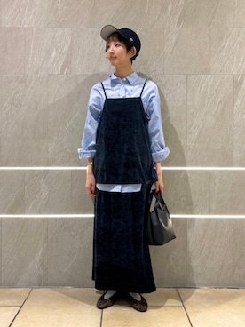 「SHIPS（シップス）のアイテム（スカート）」を使った、浅野さん（レディース・158cm）の秋コーディネート