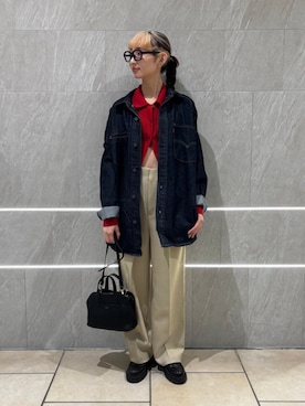 「シップス」｜「アイテム（デニムジャケット）」を使った、浅野さん（レディース・158cm）の秋コーディネート