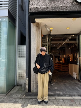 「ANCELLM（アンセルム）のアイテム（Outerwear、ブラック系）」を使った、kanjinhoshiさん（メンズ・178cm）の秋コーディネート