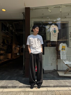 「The Make Happy Studio（ザメイクハッピーストゥディオ）のアイテム（T Shirts、ホワイト系）」を使った、kanjinhoshiさん（メンズ・178cm）の秋コーディネート