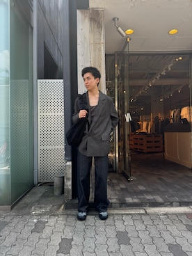 「ANCELLM（アンセルム）のアイテム（Tailored jacket、グレー系）」を使った、kanjinhoshiさん（メンズ・178cm）の秋コーディネート