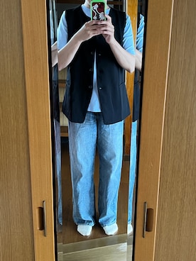 「AZUL by moussy（アズールバイマウジー）のアイテム（パンツ）」を使った、rilazouさん（レディース・163cm）の夏コーディネート