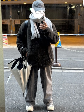 「アイテム（帽子）」を使った、unwearableghostさん（メンズ・169cm）の冬コーディネート