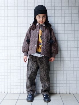 「アイテム（スウェット）」を使った、REOさん（キッズ・120cm）の冬コーディネート