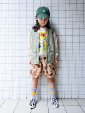 「アイテム（ソックス/靴下）」を使った、REOさん（キッズ・120cm）の秋コーディネート