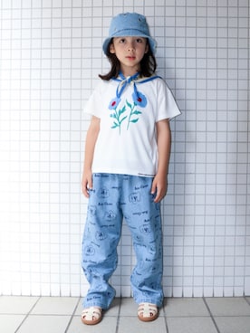 「BOBO CHOSES（ボボショーズ）のアイテム」を使った、REOさん（キッズ・125cm）の夏コーディネート