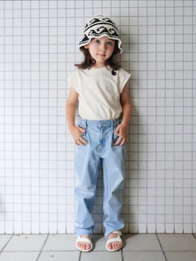「BREEZE（ブリーズ）のアイテム（サンダル）」を使った、REOさん（キッズ・110cm）の夏コーディネート