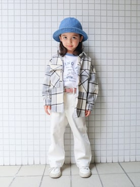 「UNIQLO（ユニクロ）のアイテム（帽子）」を使った、REOさん（キッズ・110cm）の春コーディネート