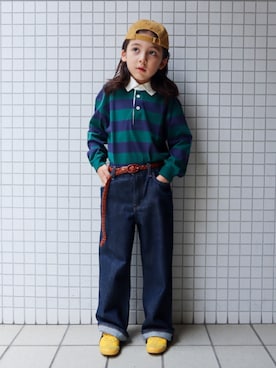 「アイテム（帽子）」を使った、REOさん（キッズ・120cm）の秋コーディネート