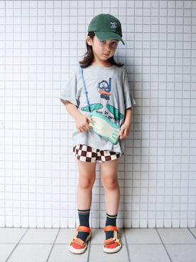 「アイテム（バッグ）」を使った、REOさん（キッズ・120cm）の夏コーディネート