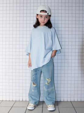 「BOBO CHOSES（ボボショーズ）のアイテム」を使った、REOさん（キッズ・125cm）の夏コーディネート