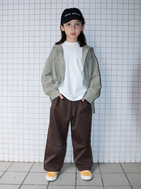 「アイテム（帽子）」を使った、REOさん（キッズ・128cm）の秋コーディネート