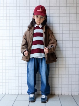 「アイテム（スニーカー）」を使った、REOさん（キッズ・120cm）の冬コーディネート