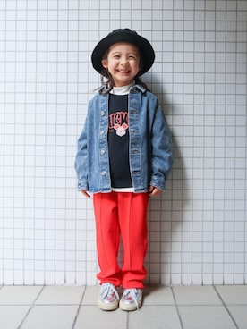 「UNIQLO（ユニクロ）のアイテム（スウェット）」を使った、REOさん（キッズ・110cm）の春コーディネート