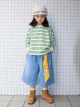 「GRISのアイテム」を使った、REOさん（キッズ・125cm）の春コーディネート