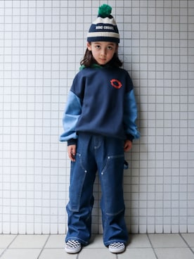 「BOBO CHOSES（ボボショーズ）のアイテム」を使った、REOさん（キッズ・120cm）の冬コーディネート