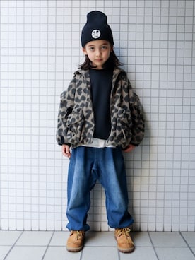 「GRISのアイテム」を使った、REOさん（キッズ・120cm）の冬コーディネート