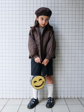 「アイテム（サロペット/オーバーオール）」を使った、REOさん（キッズ・120cm）の秋コーディネート