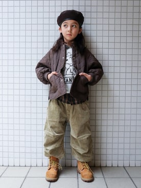 「アイテム（トップス）」を使った、REOさん（キッズ・120cm）の冬コーディネート