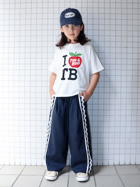 「こども ビームス（コドモビームス）のアイテム（帽子）」を使った、REOさん（キッズ・125cm）の夏コーディネート