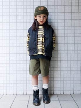 「アイテム（MA-1）」を使った、REOさん（キッズ・120cm）の秋コーディネート