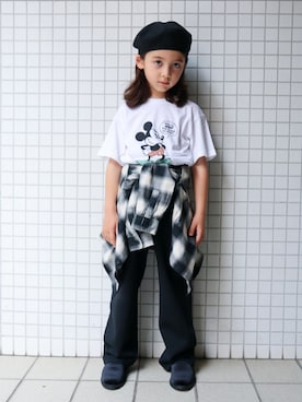 「アイテム（ハンチング/ベレー帽）」を使った、REOさん（キッズ・120cm）の秋コーディネート