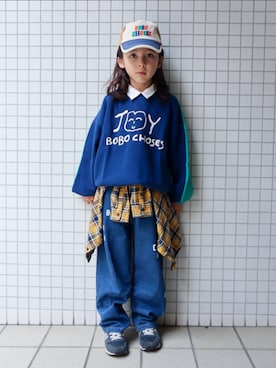 「アイテム（スウェット）」を使った、REOさん（キッズ・120cm）の秋コーディネート