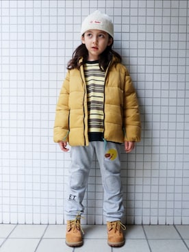 「アイテム（帽子）」を使った、REOさん（キッズ・120cm）の冬コーディネート