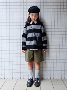 「アイテム（レッグウェア）」を使った、REOさん（キッズ・120cm）の秋コーディネート