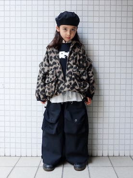 「アイテム（スウェット）」を使った、REOさん（キッズ・120cm）の冬コーディネート