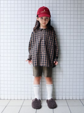 「アイテム（レッグウェア）」を使った、REOさん（キッズ・120cm）の秋コーディネート