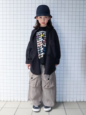 「GRISのアイテム（トップス）」を使った、REOさん（キッズ・125cm）の春コーディネート