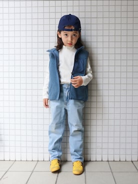 「Onitsuka Tiger（オニツカタイガー）のアイテム」を使った、REOさん（キッズ・110cm）の秋コーディネート