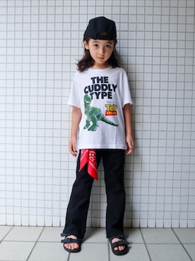 「devirock（デビロック）のツーバンドサンダル（サンダル）」を使った、REOさん（キッズ・120cm）の夏コーディネート