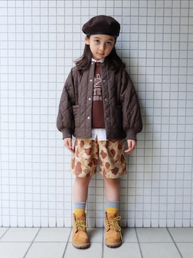 「アイテム（トップス）」を使った、REOさん（キッズ・120cm）の秋コーディネート