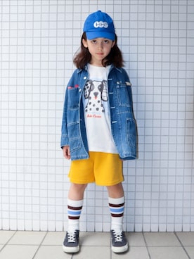 「アイテム（スウェットパンツ）」を使った、REOさん（キッズ・125cm）の春コーディネート