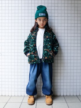 「アイテム（ブルゾン）」を使った、REOさん（キッズ・120cm）の秋コーディネート