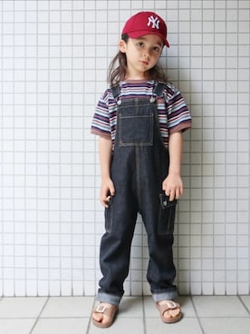 「BREEZE（ブリーズ）のアイテム（サンダル）」を使った、REOさん（キッズ・110cm）の春コーディネート
