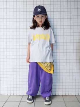 「こども ビームス（コドモビームス）のアイテム（キャップ）」を使った、REOさん（キッズ・125cm）の夏コーディネート
