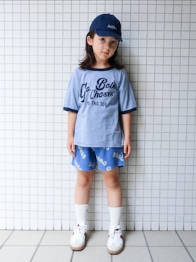 「アイテム（スニーカー）」を使った、REOさん（キッズ・120cm）の夏コーディネート